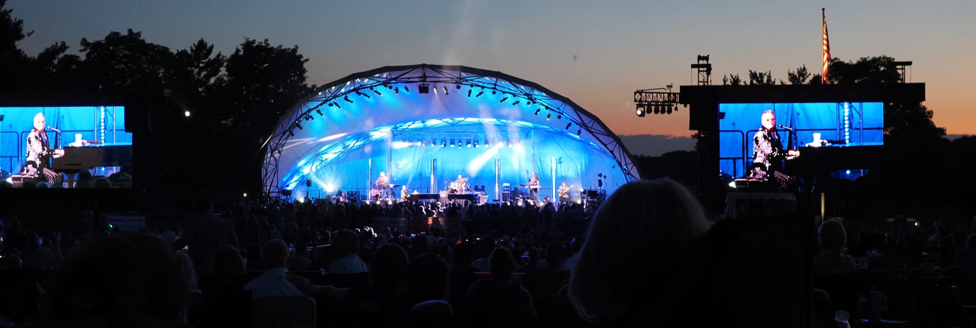 outdoor concert venue at sunset Fresno
